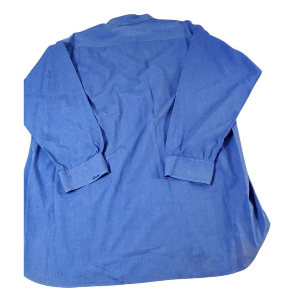 Currier & Day Blue Button-Up Long Sleeve Shirt Cotton-Blend Size 18 T - Picture 3 of 12